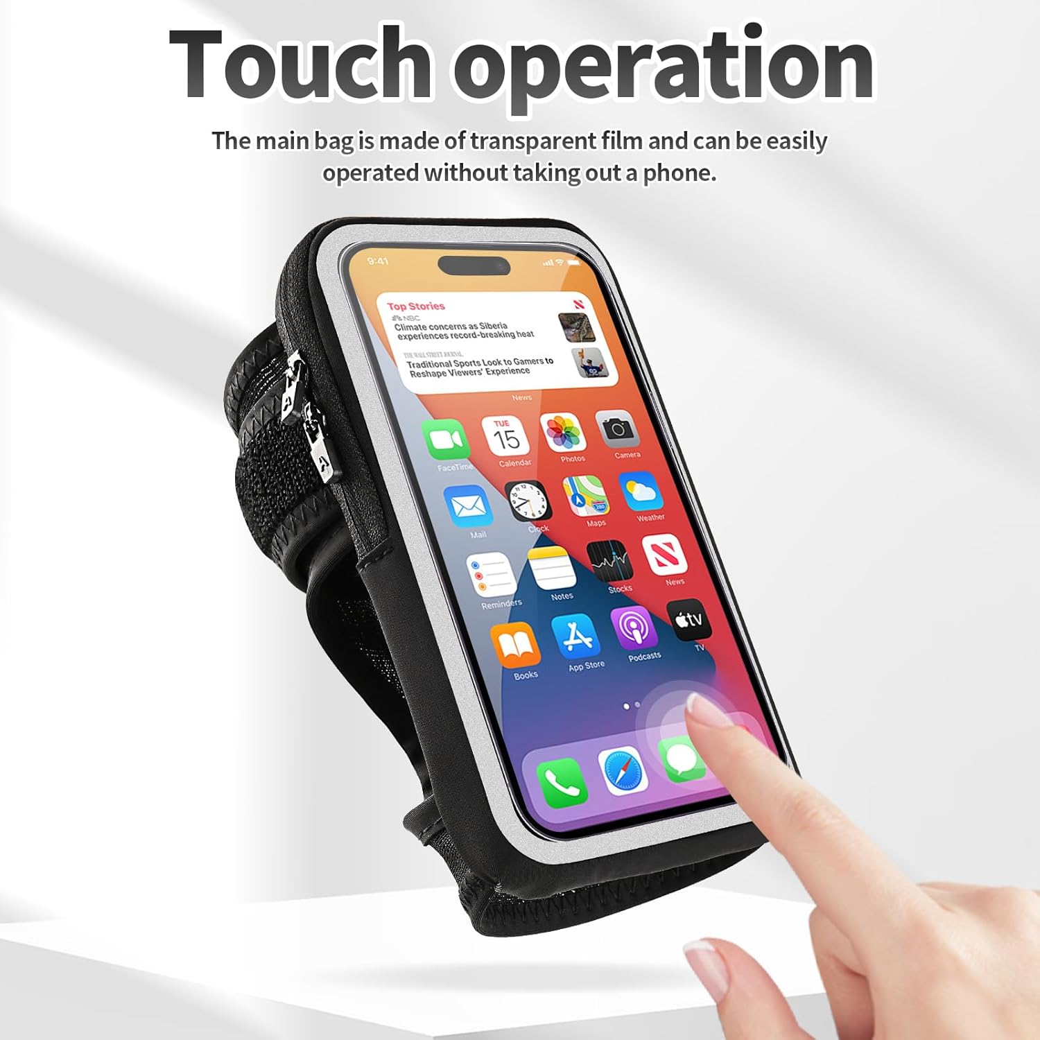 Running Phone Armband with Card Holder, Sports Arm Sleeve